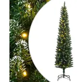 vidaXL Sapin de Noël artificiel mince 300 LED 180 cm