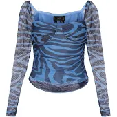 Faina Chemisier bleu / noir