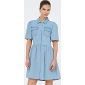 ONLY Robe-chemise 'EVELINE' bleu clair