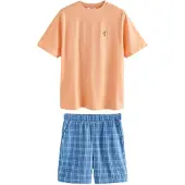 Next Pyjama court bleu / bleu pastel / vert / saumon