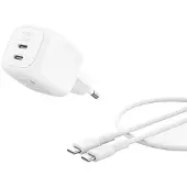 Belkin Dual Usb-c 50w Pd Pps + 1m Kabel Wch019kq1mwh-b6 Usb-c Wall Charger Argenté