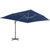 vidaXL Parapluie avec mât en aluminium 4x3 m bleu azur