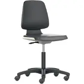BIMOS Siège de travail pivotant Labsit Roulettes Assise anthracite Tissu Supertec noir 450-650 mm (45 - 65 cm)