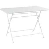 En.casa Table pliante 'Sande' rectangulaire acier 71x70x110 cm blanc