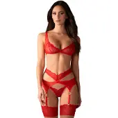 Obsessive Cupide Desir ensemble 3 pièces Rouge