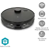 Nedis SmartLife Aspirateur robot - Navigation laser - Wi-Fi - Capacité du bac de récupération : 0.59 l - Chargement automatique - Autonomie maximale : 1.75 h - Noir - Android / IOS