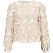 Object Mya Re Long Sleeve Blouse Beige 40 Femme