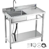 Vevor Évier cuisine utilitaire en acier inoxydable