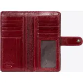 WITTCHEN Porte-monnaie femme en cuir véritable, vertical, rouge, cuir naturel