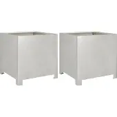 vidaXL Jardinières 2 pcs 40x40x40 cm acier inoxydable