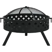 vidaXL Plateau de feu avec tisonnier 58 cm XXL Acier