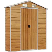 vidaXL Abri de jardin brun clair 191x385x198 cm Acier galvanisé