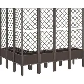 vidaXL Jardinière avec treillis marron 160x120x142 cm PP