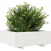 vidaXL Jardinière blanc 70x70x26,5 cm bois de pin massif