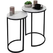 Mendler Lot de 2 tables d'appoint -K46