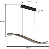 LUCANDE Suspension , Alevia, dimmable, Or / laiton, Salle à manger, Métal, Design