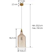 LINDBY Suspension , Drakar, dimmable, Beige, Salon / séjour, Verre, Vintage / rétro