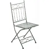 CLP Chaise De Jardin Pliable En Métal Vert Antique
