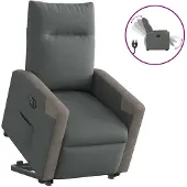vidaXL Fauteuil relax avec releveur électrique Tissu gris foncé