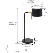 LINDBY - Kaida Lampe de Table Noir