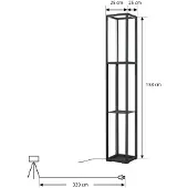 LINDBY Lampadaire , Birta, dimmable, Noir, Salon / séjour, Métal, Moderne