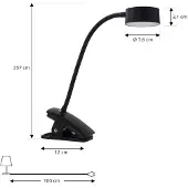LINDBY - Maori LED Portable Lampe de Table w/Pince Noir