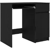 vidaXL Bureau noir imitation chêne 86x49x76 cm Bois composite