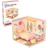 Robotime puzzle 3D, mini-maison DIY, Chambre rose enchantée, , 105 pièces