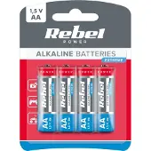 Rebel BAT0097B Piles alcalines VIPOW EXTREME LR06 4s