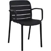 Ebuy24 Silja chaise de jardin avec accoudoirs empilable noir.
