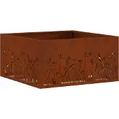 vidaXL Foyer extérieur marron 60 x 60 x 30 cm Acier résistant aux intempéries