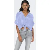 ONLY Chemisier 'ONLPaula' indigo / blanc
