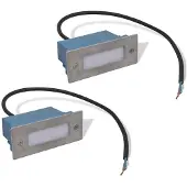 vidaXL Encastrés muraux à LED pour escaliers 2 pcs 44x111x56 mm