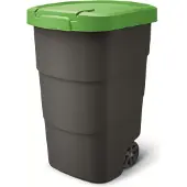 Prosperplast Wheeler poubelle de 95 litres en anthracite avec couvercle vert