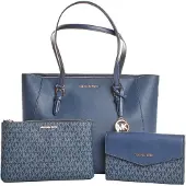 Michael Kors Femmes, Sac, Blue Leather Tote Bag, Bleu