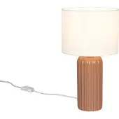 Reality Lampe de table, céramique, textile, moka, blanc, H 36 cm