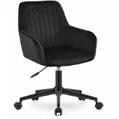 TEXTILOMANIE Fauteuil Pivotant - - Roxy - Velours Noir