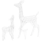 vidaXL Famille de rennes LED Décoration de Noël Acrylique 160 LED Blanc froid