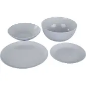 Luminarc Assiette plate Assiette de service Assiette à dessert Service de table DIWALI Vaisselle en verre trempé Set de table gris 19pcs.HOMLA