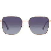 Polaroid Lunettes de soleil unisexe doré avec protection UV monture acier inoxydable et polycarbonate