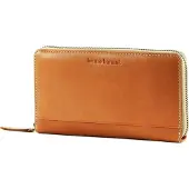 Bruno Banani Cuir porte-monnaie Zip Around Wallet Cognac marron clair