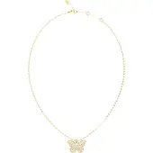 GUESS Borboleta Halskette, (Acier inoxydable, Verre)
