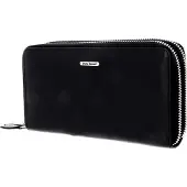 Bruno Banani Cuir porte-monnaie New York Double Zip Around Wallet Black noir