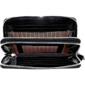 Bruno Banani Cuir porte-monnaie New York Double Zip Around Wallet Black noir
