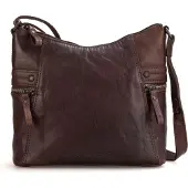 Spikes & Sparrow Cuir sac à épaule bandoulière Bronco Crossover Dark Brown marron foncé