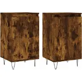 vidaXL Sideboards 2 pcs. Chêne fumé 40x35x70 cm Bois composite