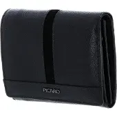 PICARD Cuir porte-monnaie Marie 1 Flap Wallet Black noir