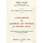 Nizet L'Influence de Lucrèce en France au XVI° siècle