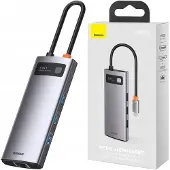Baseus Hub 6W1 Metal Gleam Series, Usb-C Do 3X Usb 3.0 + Hdmi + Usb-C Pd + Ethernet Rj45