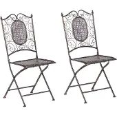 Beliani Lot de 2 chaises de jardin en métal noir Bormio Lumarko